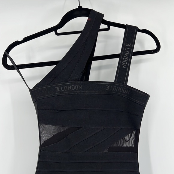 David Koma London Ribbon Mini Dress in Black - Picture 2 of 10